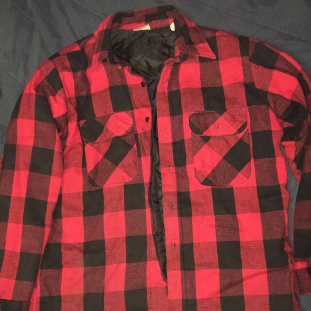 Red and black flannel jacket